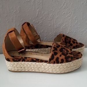 Platform cheetah print sandals
